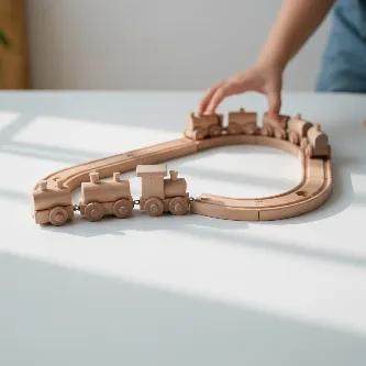 Handcrafted wooden train set inspiring imaginative play